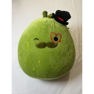 Squishmallows Official 12 inch Charles the Pickle With Mustache & Red Monocle